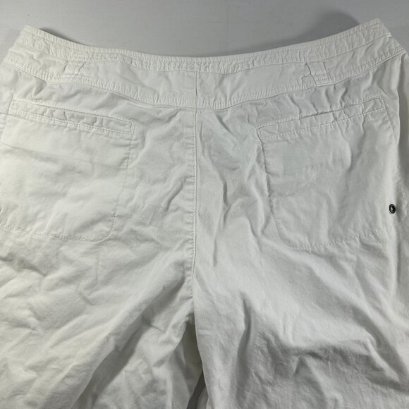 Coldwater Creek Womens Capri Pants Size 16 White Blue Fish Drawstring Hem - Picture 7 of 10